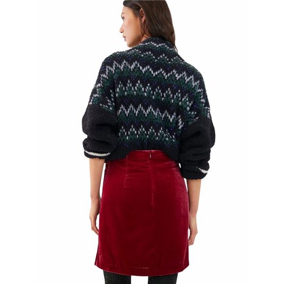 Anthropologie Connie Velvet Mini Skirt Raspberry - Picture 6 of 12